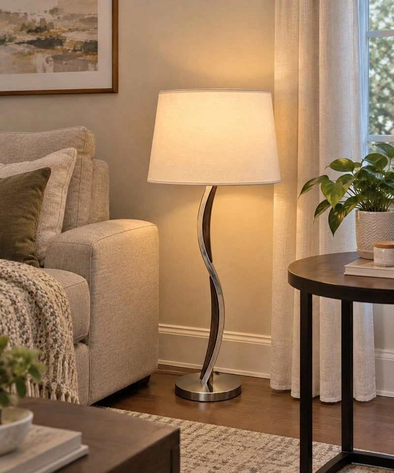 NOVA Modern Chrome Table Lamp