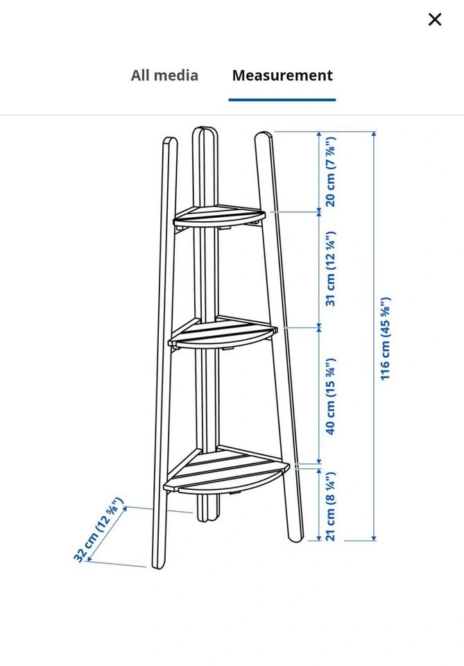 Pair of IKEA ASKHOLMEN Acacia Wood 3-Tier Plant Stands - photo 3