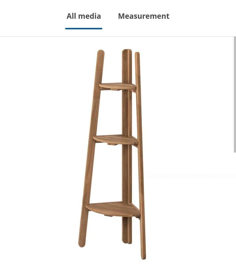 Pair of IKEA ASKHOLMEN Acacia Wood 3-Tier Plant Stands - photo 4