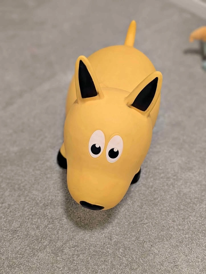 Farm Hoppers Inflatable Bouncy Dog Toy for Toddlers (Yellow)