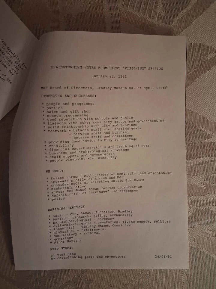 Vintage 1991 Heritage Mississauga Board Meeting Minutes Document - photo 3