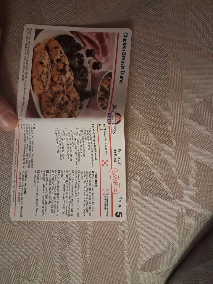 Vintage 1988 Great American Recipes Card - Microwave Cooking - photo 2