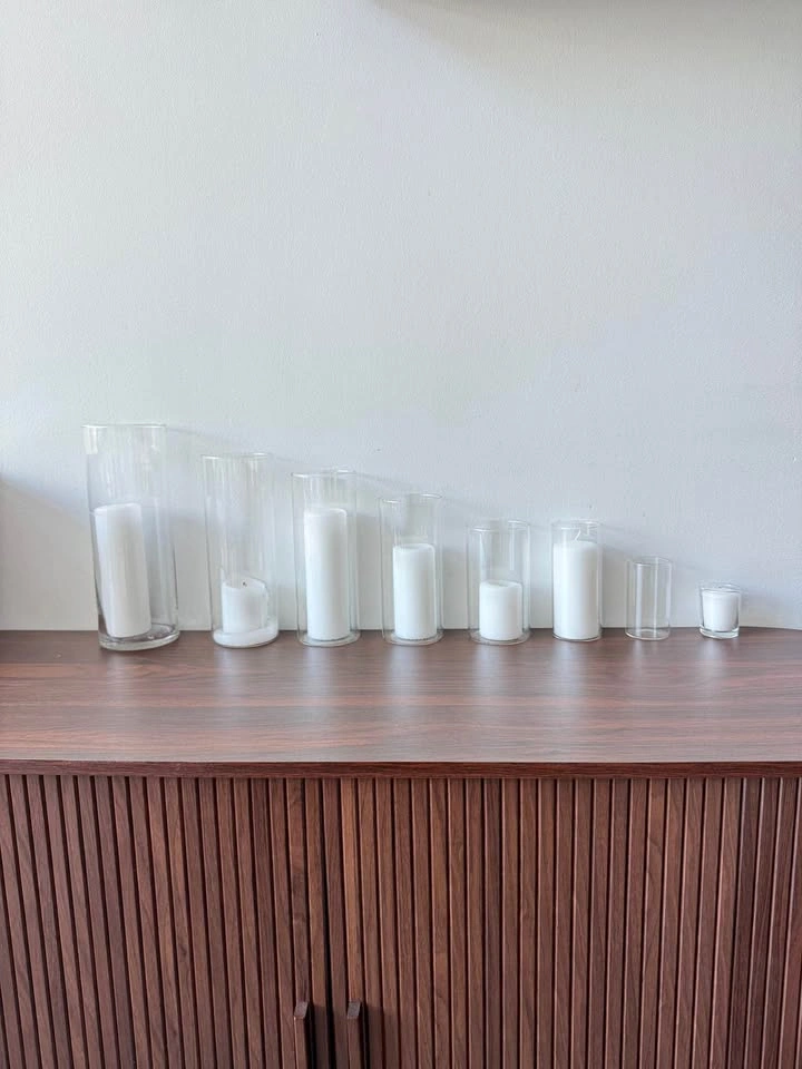 98 Votives, Candle Vases with used Candles