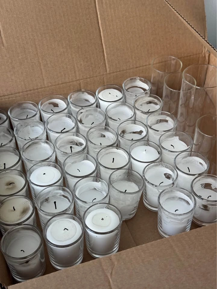 98 Votives, Candle Vases with used Candles - photo 3