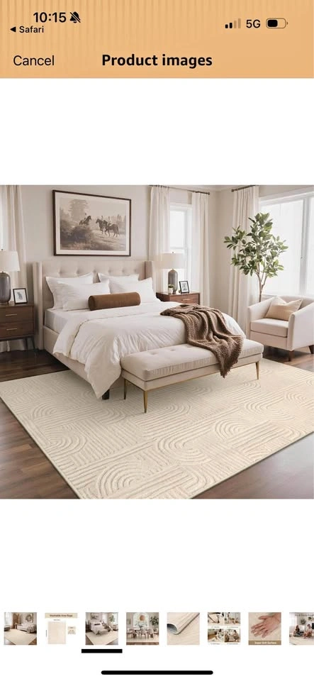 GENIMO 8x10 Beige Washable Area Rugs