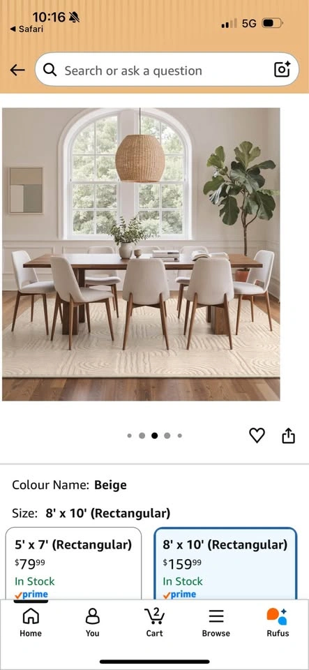GENIMO 8x10 Beige Washable Area Rugs - photo 2