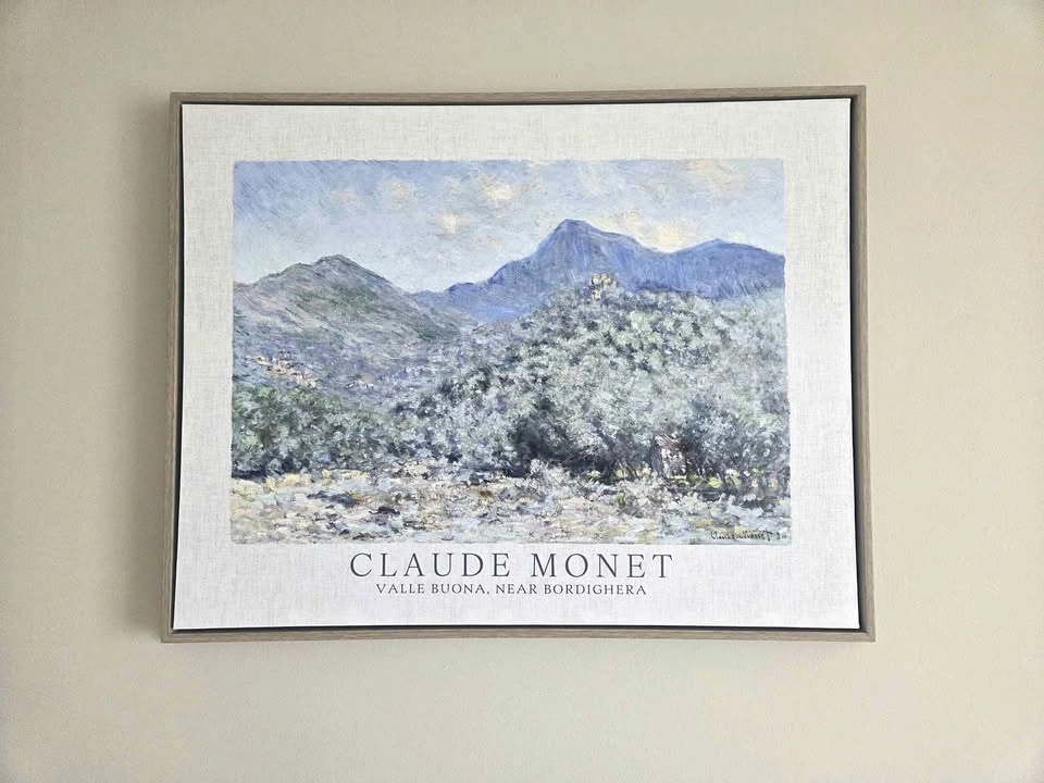 Wood framed canvas painting