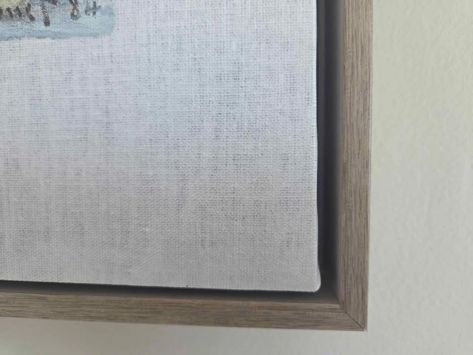 Wood framed canvas painting - photo 3