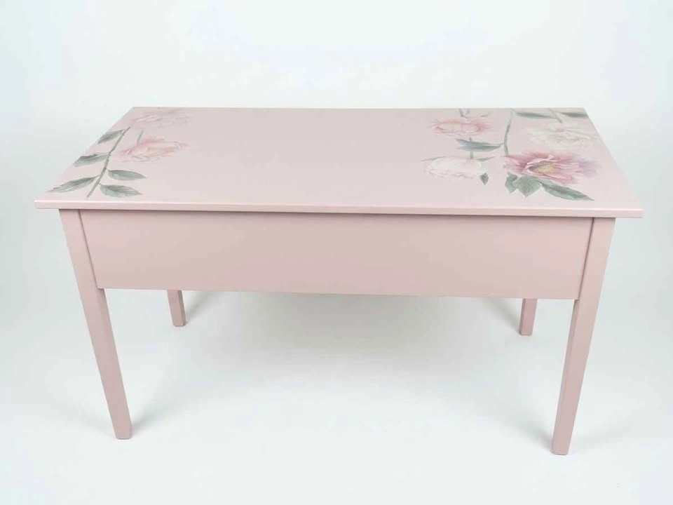 Refurbished IKEA Solid Pine Writing Table - Floral Design - photo 5