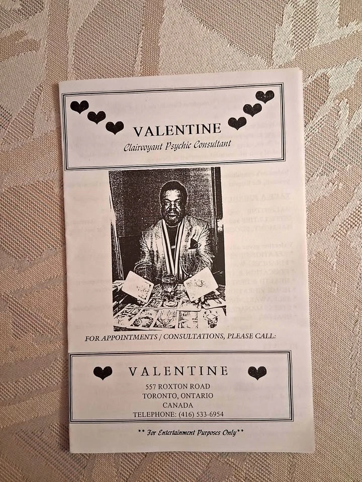 Vintage 1993 Toronto Psychic Valentine Advertising Pamphlet