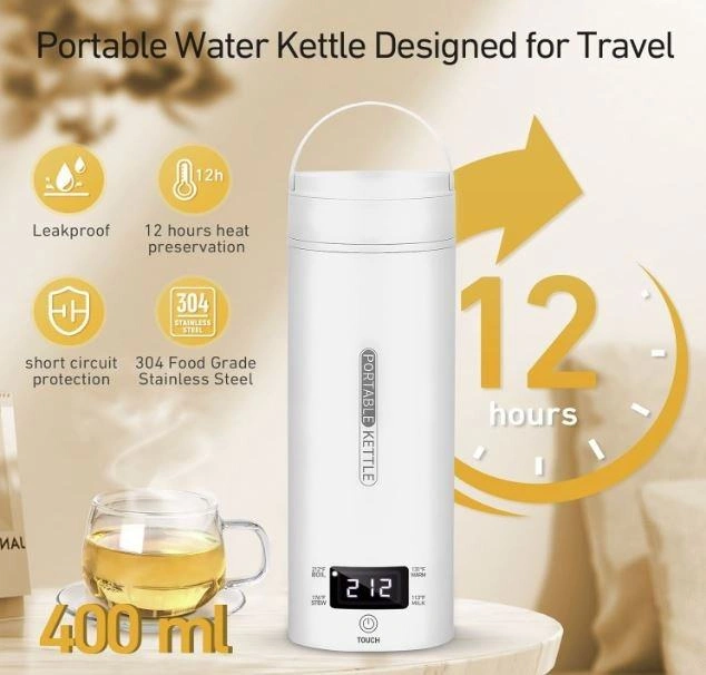 Portable Electric Kettle 400ml 304 Stainless Steel - photo 2