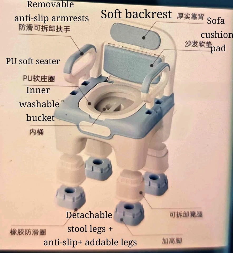 Portable toilet for elderly or rehabilitation