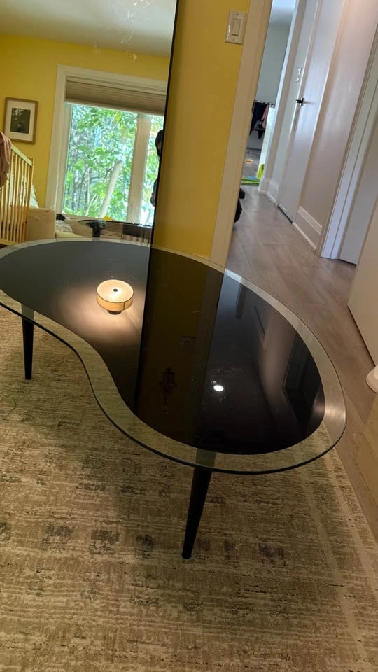Vintage Black Glass Coffee Table - photo 2