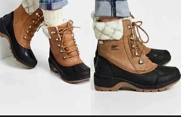 Sorel Women's Whistler Mid Boots Camel Brown/Black Size 7.5 thumbnail
