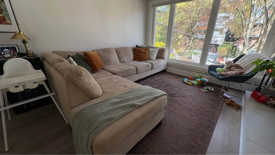 Large Beige Sectional Couch - photo 2