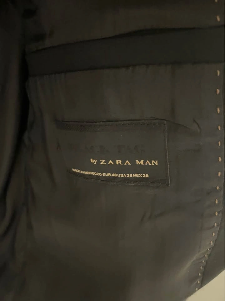 Zara Man Black Tag Tuxedo Jacket Size 38 2 piece - photo 2