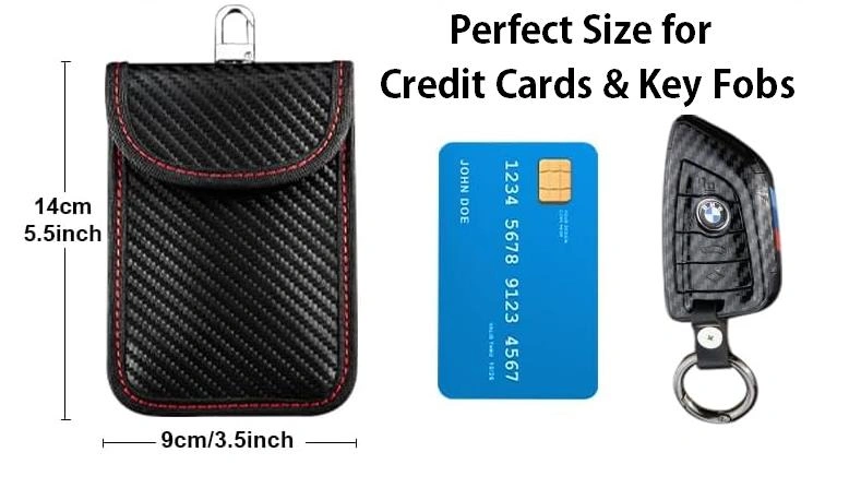 Anti-Theft Faraday Shield Car Key Fob Bag - Carbon Fiber - photo 2