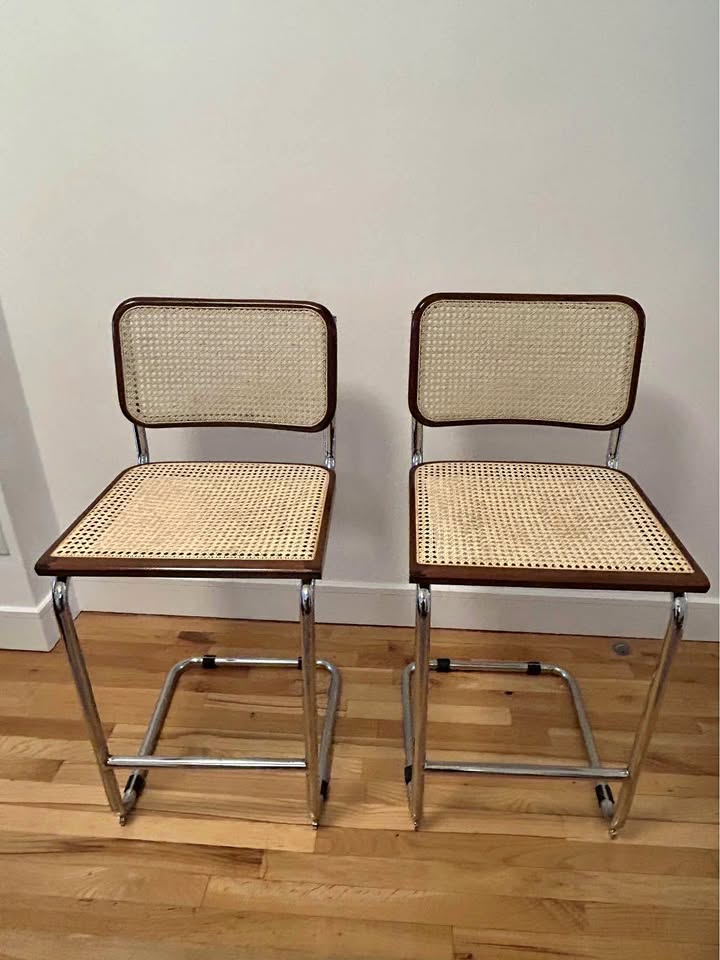 Marcel Breuer-style high top chairs (set of 2)