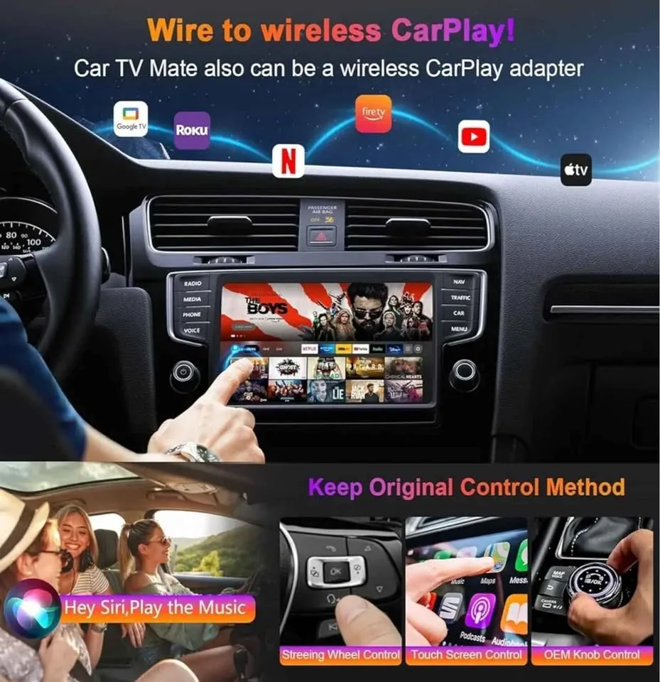 2025 Carplay Car TV Mate Wireless Adapter HDMI Port image indicator(4)
