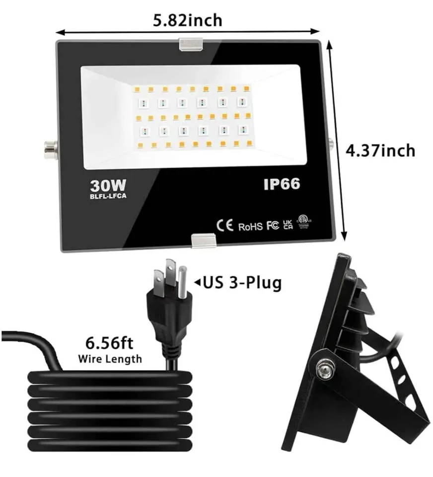 Led Flood Light 30W Color Changing RGBW Smart Floodlights image indicator(8)