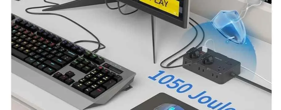 Surge Protector Power Strip, 5 FT Extension Cord image indicator(3)