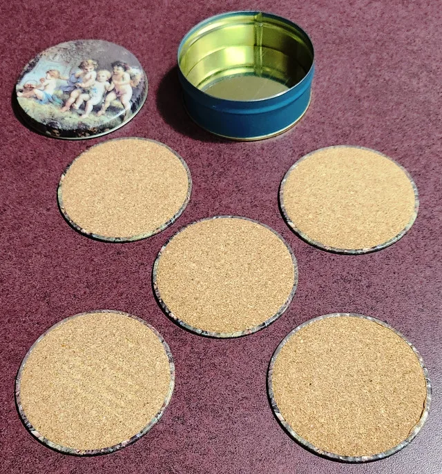 Vintage Decorative Cherub Coasters (Set of 5) in Tin♥️ image indicator(3)