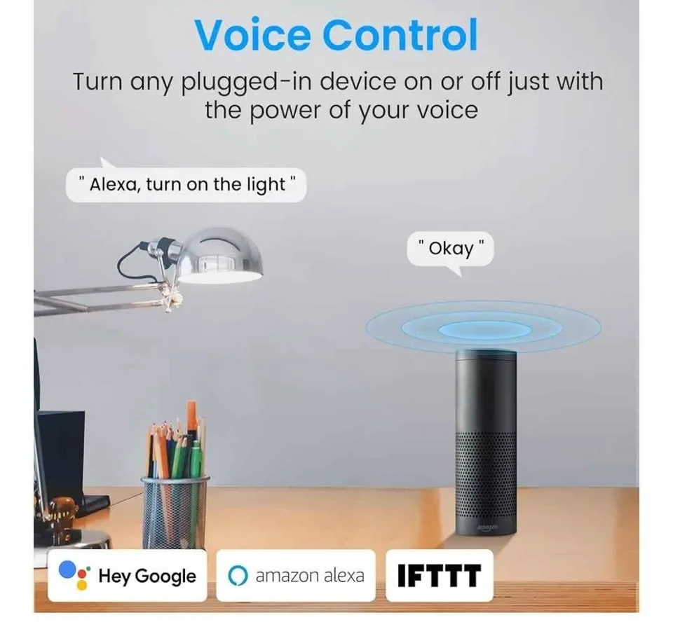 2 pcs. Smart Mini Wi-Fi Plug, Alexa Google Home Compatible image indicator(3)