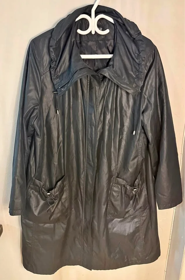 Basler long black rain jacket thumbnail