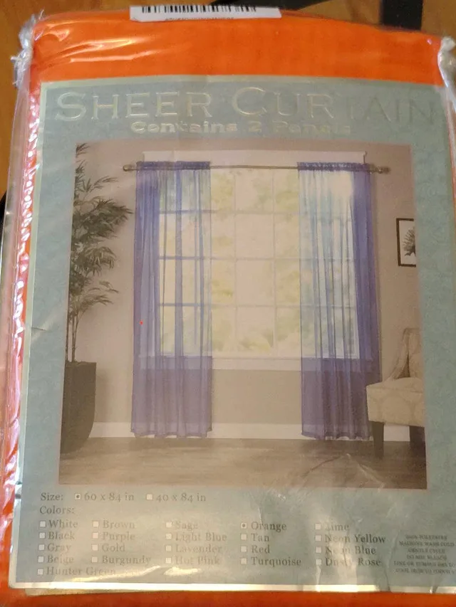 🧡Sheer Curtain Orange 60x84 thumbnail