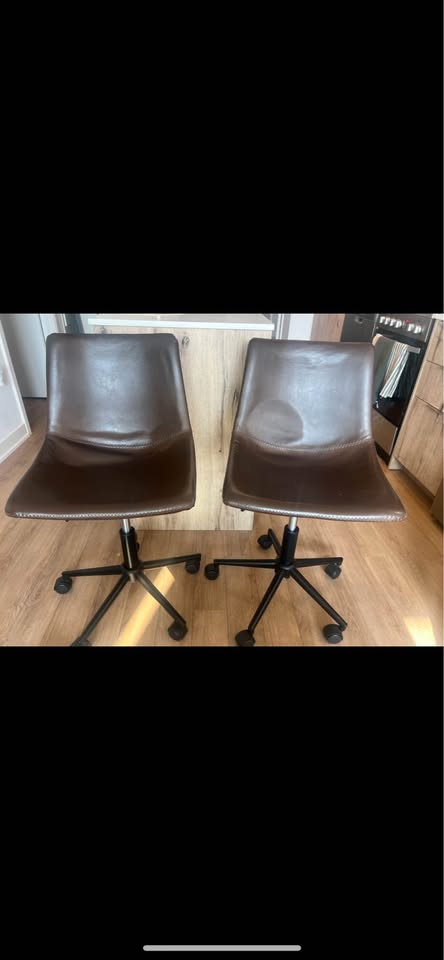 2 Brown Faux Leather Office Chairs – The Well, Toronto - photo 2