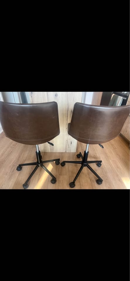 2 Brown Faux Leather Office Chairs – The Well, Toronto - photo 3
