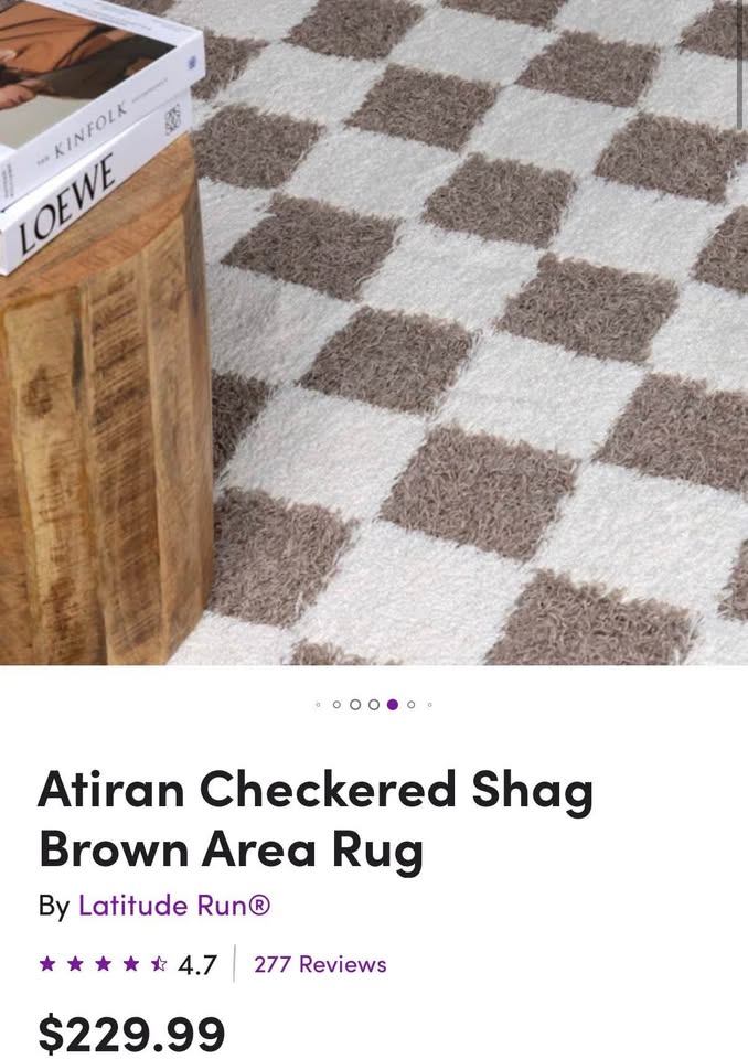 Latitude Run Atiran Checkered Shag Brown Area Rug - photo 5