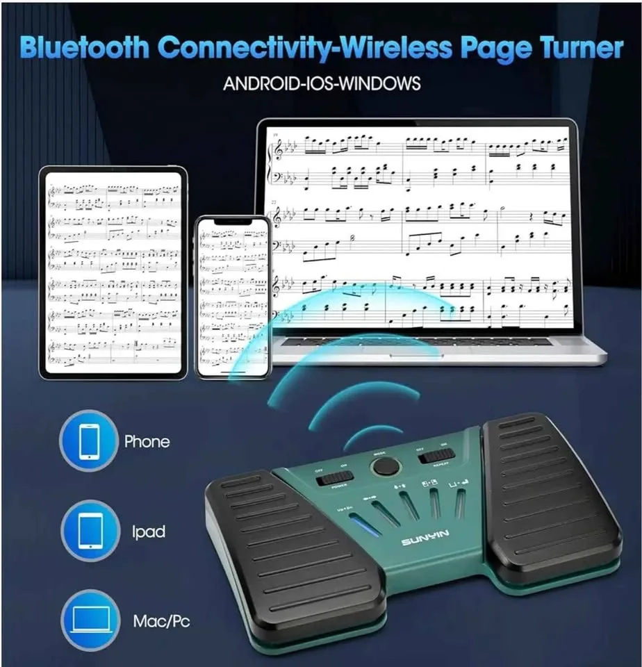 Wireless Page Turner Pedal Bluetooth Foot Pedal image indicator(3)