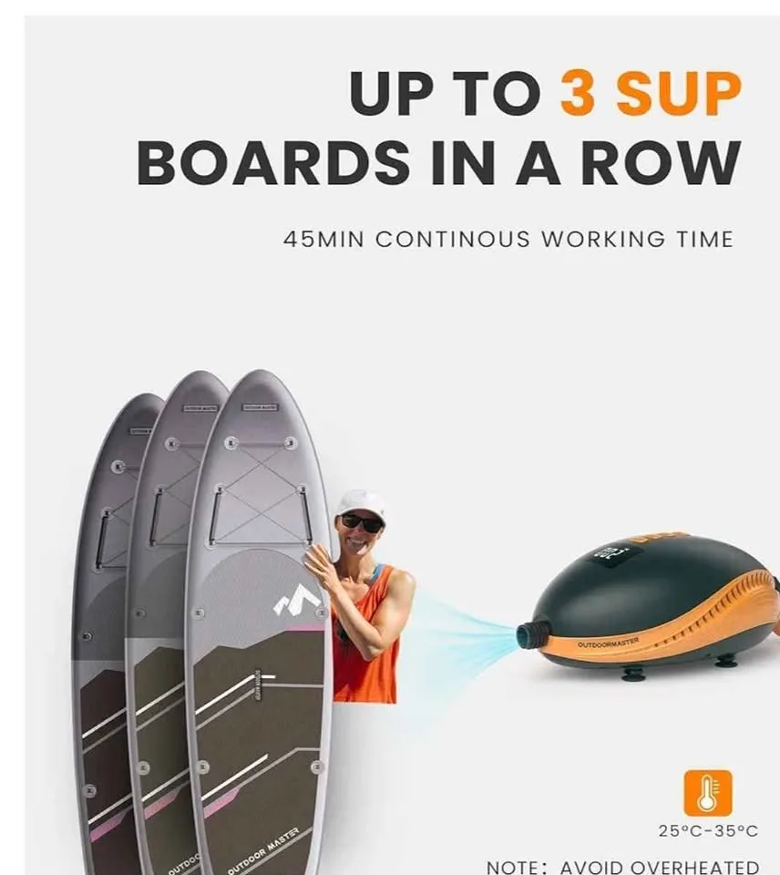 OutdoorMaster SUP Air Pump - The Dolphin, 20PSI, 12V DC image indicator(5)