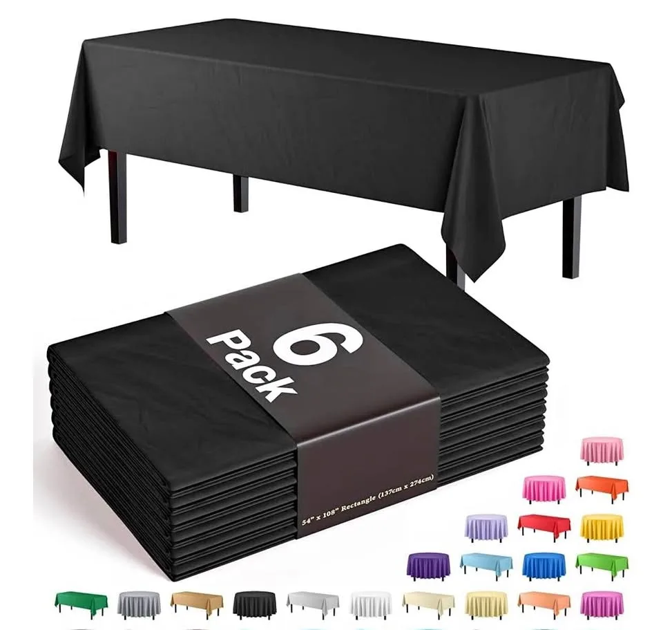 Black Plastic Table Covers – 6 Pack (NEW) thumbnail