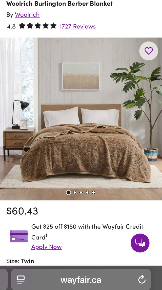 New Woolrich Burlington Berber Blanket (7x avail.)