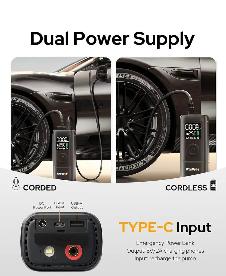 Tire Inflator Portable Air Compressor - Air Pump for Car Tires image indicator(7)