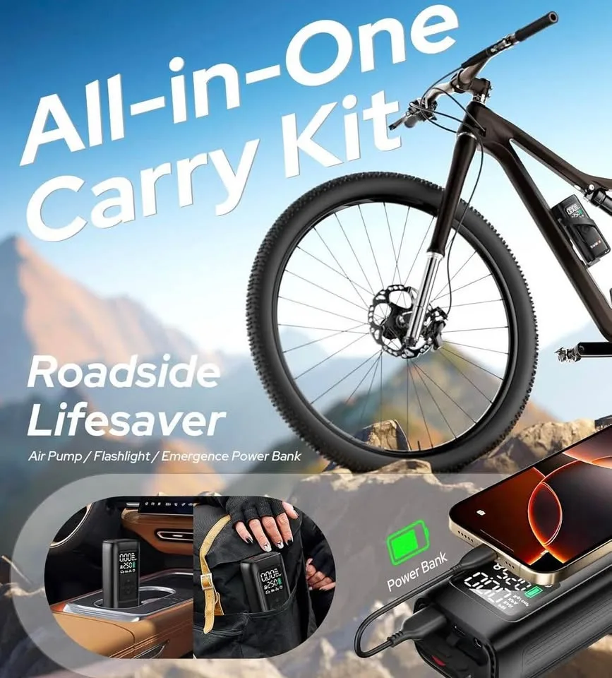 Tire Inflator Portable Air Compressor - Air Pump for Car Tires image indicator(8)