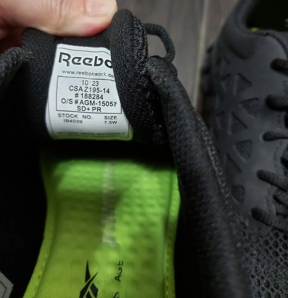 Reebok Black Steel Toe Work Sneakers – Mesh, Men’s Size 7.5 image indicator(6)