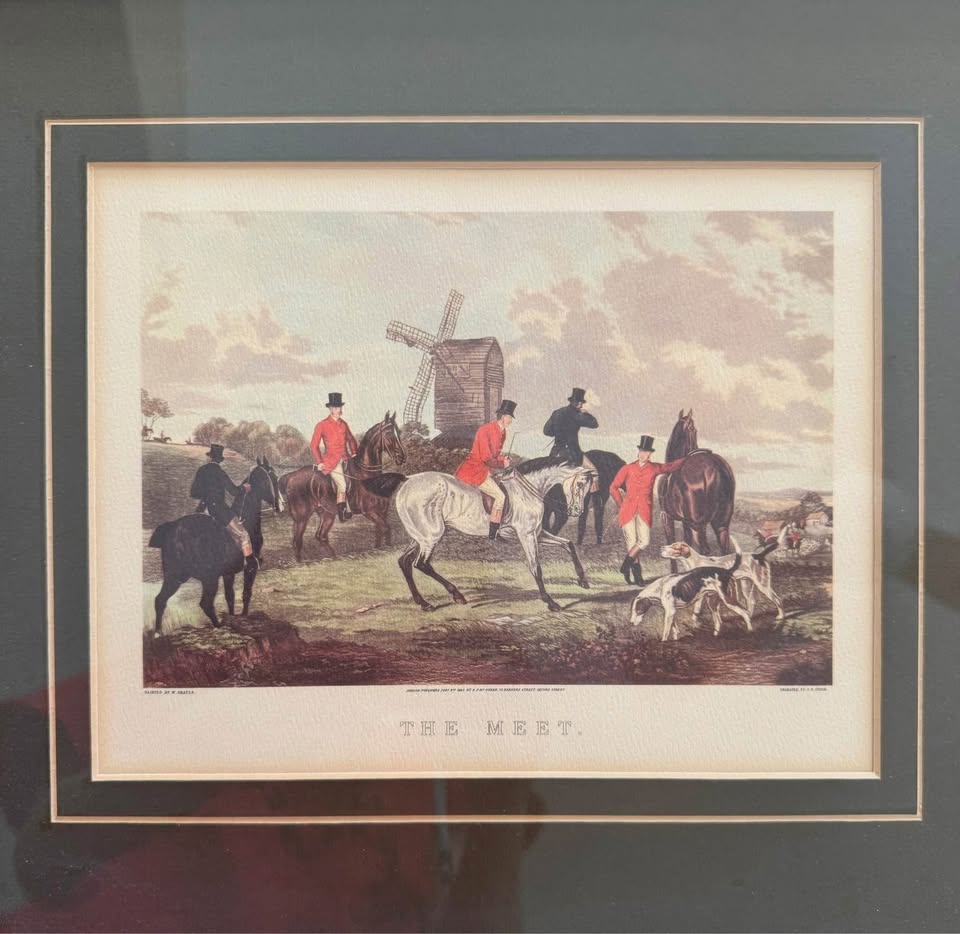 Vintage Fox Hunt Framed Prints Pair - photo 3