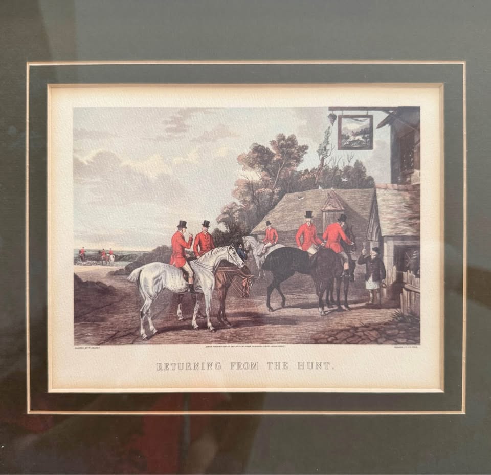 Vintage Fox Hunt Framed Prints Pair - photo 4
