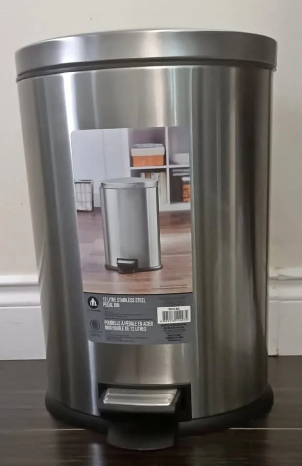 12L Stainless Steel Kitchen Pedal Bin – Oval Shape thumbnail