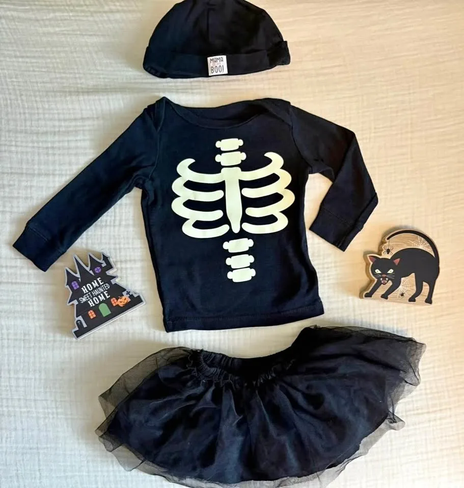 6-12 Months Baby Girl 3 Piece Halloween Outfit thumbnail
