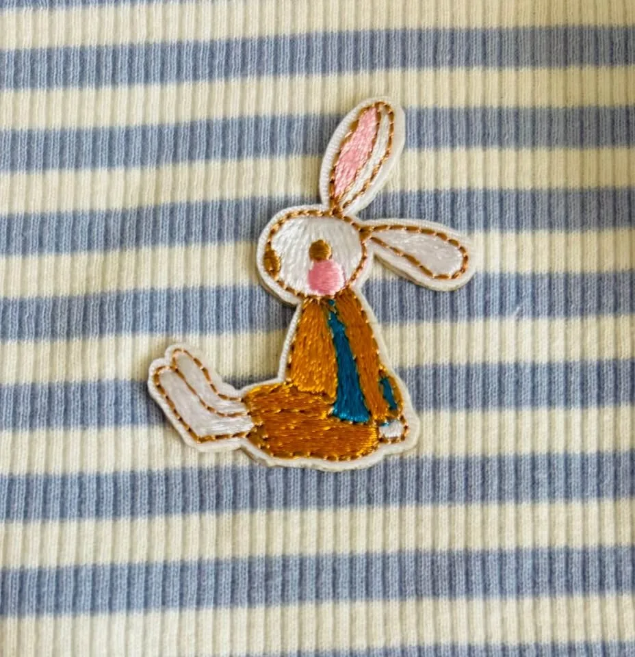 H&M 2-4T Toddler Girls Striped Bunny Dress (BNWOT) image indicator(2)