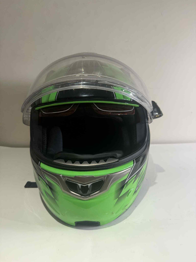 Full Face Motorcycle Helmet — Green/Black | Good Finds