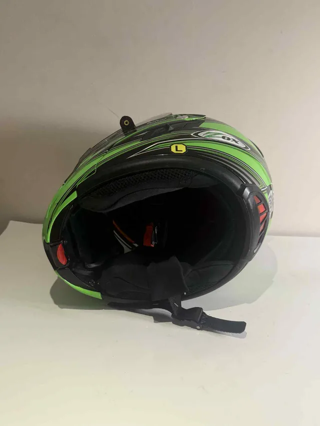 Full Face Motorcycle Helmet — Green/Black | Good Finds image indicator(2)