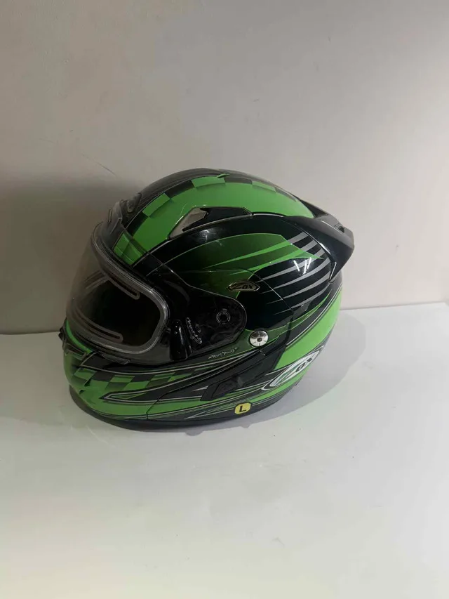 Full Face Motorcycle Helmet — Green/Black | Good Finds image indicator(3)