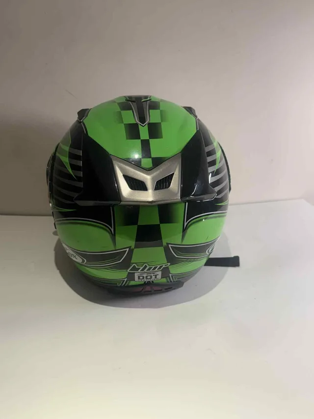 Full Face Motorcycle Helmet — Green/Black | Good Finds image indicator(4)
