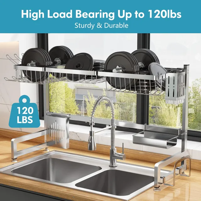Over Sink Dish Drying Rack – Adjustable & Stainless image indicator(9)