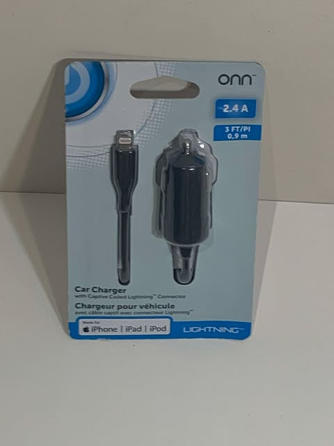 Good Finds | Onn Lightning Car Charger – 3FT (Black) - photo 3
